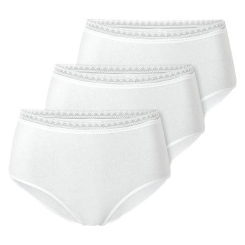 Schiesser Trusser 3P Modern Lace Rio Midi Brief Hvid bomuld 44 Dame