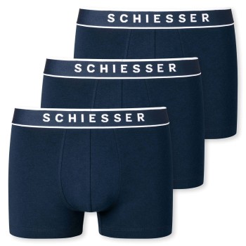 Schiesser 3P Organic Cotton Boxer Briefs 3XL-4XL Mørkblå bomuld 4XL Herre
