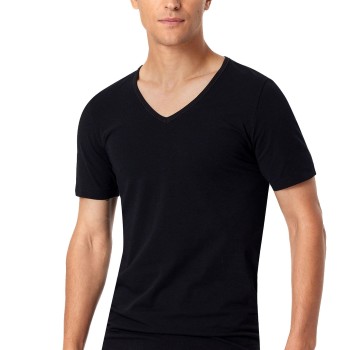 Schiesser 2P Organic Cotton V-Neck 3XL-4XL Sort økologisk bomuld 4XL Herre