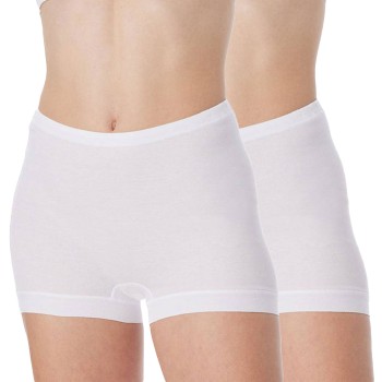 Schiesser Trusser 2P Original Classics Fine Rib Shorts Hvid bomuld 42 Dame