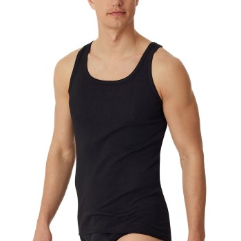 Schiesser 2P Original Classics Fine Rib Undershirts Sort bomuld Small Herre