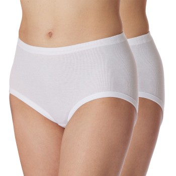 Schiesser Trusser 2P Original Classics Fine Rib Waist Panties Hvid bomuld 52 Dame