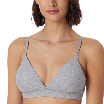 Schiesser BH Pure Rib Organic Cotton Soft Bra Grå C 75 Dame