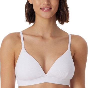 Schiesser BH Pure Rib Organic Cotton Soft Bra Hvid C 75 Dame