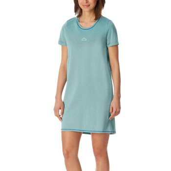Schiesser Short Sleeve Sleepshirt Lysegrøn bomuld 42 Dame