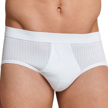 Schiesser 2P Sport Briefs With Fly Hvid bomuld Large Herre