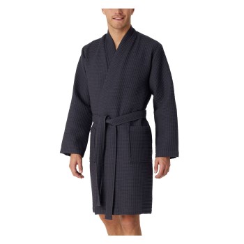 Schiesser Waffle Bathrobe Antracit bomuld Large Herre