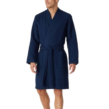 Schiesser Waffle Bathrobe Mørkblå bomuld Medium Herre