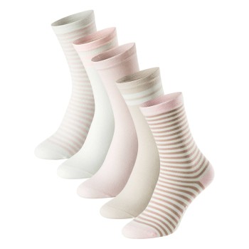 Schiesser Strømper 5P Women Blue Bird Socks Hvid/Rosa Str 39/42 Dame