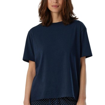 Schiesser Women Mix and Relax T-Shirt Mørkblå bomuld 42 Dame