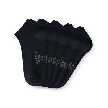 Schiesser Strømper 5P Women Sneaker Socks Sort Str 35/38 Dame