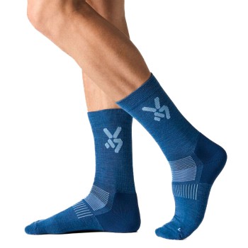 Seger Strømper Glide Wool Ski Socks Marine/Blå Str 40/42