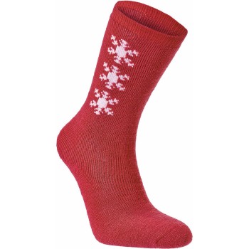 Seger Strømper Lillen Junior Sock Rød uld Str 34/36 Barn