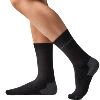 Seger Strømper Wanderer Heavy Wool Socks Sort Str 46/48