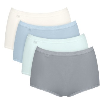 Sloggi Trusser 4P Basic Plus Maxi Panty Blå/Blå bomuld 46 Dame