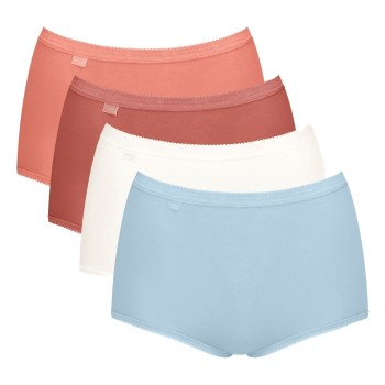 Sloggi Trusser 4P Basic Plus Maxi Panty Blå/Orange bomuld 50 Dame