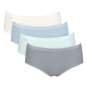 Sloggi Trusser 4P Basic Plus Midi Color Blå/Blå bomuld 36 Dame