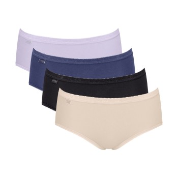 Sloggi Trusser 4P Basic Plus Midi Color Blå/Lila bomuld 44 Dame