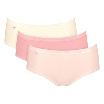 Sloggi Trusser 3P Basic Plus Midi Colored Rød/Gul bomuld 50 Dame