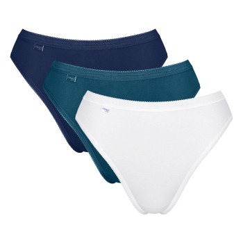 Sloggi Trusser 3P Basic Tai Multi Marine/Blå bomuld 40 Dame