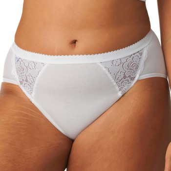 Sloggi Trusser 4P Chic Midi Lace Briefs Hvid bomuld 50 Dame