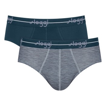 Sloggi 2P For Men Start Midi Gråstribet bomuld XX-Large Herre