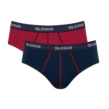 Sloggi 2P For Men Start Midi Marine/Rød bomuld XX-Large Herre