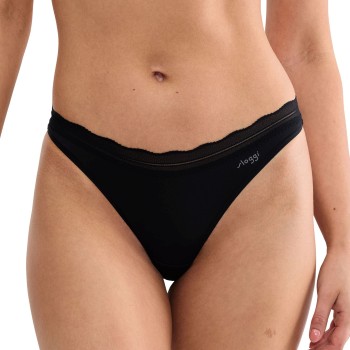 Sloggi Trusser 2P GO Blush String Sort polyamid X-Small Dame