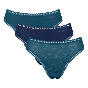 Sloggi Trusser 3P GO Crush High Leg Briefs Marine/Blå bomuld Medium Dame