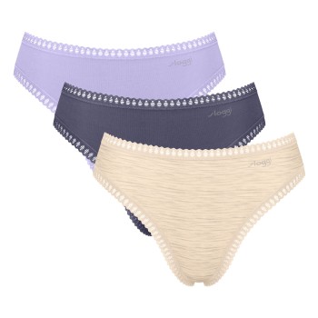 Sloggi Trusser 3P GO Crush High Leg Briefs Lilla bomuld Large Dame