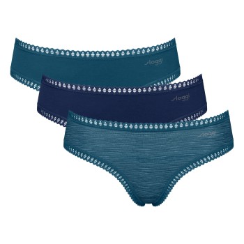 Sloggi Trusser 3P GO Crush Hipster Briefs Marine/Blå bomuld XX-Large Dame