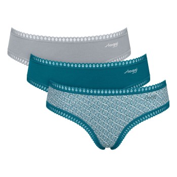 Sloggi Trusser 3P GO Crush Hipster Briefs Turkise bomuld X-Small Dame