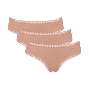 Sloggi Trusser 3P GO Crush Hipster Briefs Lysbrun  bomuld X-Small Dame