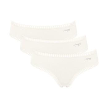 Sloggi Trusser 3P GO Crush Hipster Briefs Elfenben bomuld Large Dame