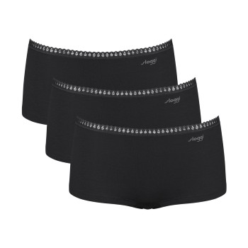 Sloggi Trusser 3P GO Crush Hipster Shorts Sort bomuld X-Large Dame