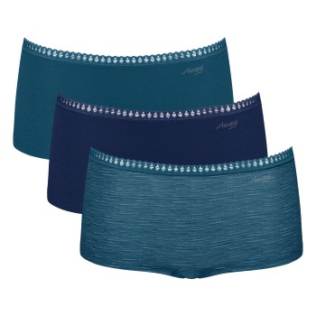 Sloggi Trusser 3P GO Crush Hipster Shorts Marine/Blå bomuld X-Large Dame