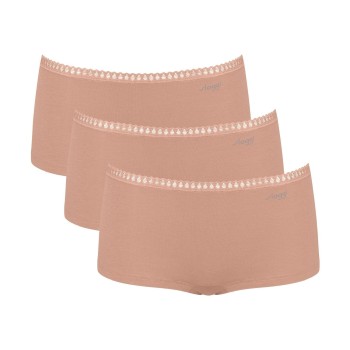 Sloggi Trusser 3P GO Crush Hipster Shorts Lysbrun  bomuld X-Large Dame