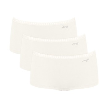 Sloggi Trusser 3P GO Crush Hipster Shorts Elfenben bomuld Small Dame