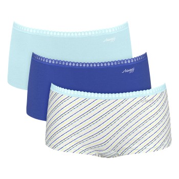 Sloggi Trusser 3P GO Crush Hipster Shorts Blå Mønster bomuld XX-Large Dame