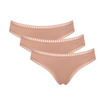 Sloggi Trusser 3P GO Crush Mini Briefs Lysbrun  bomuld Medium Dame