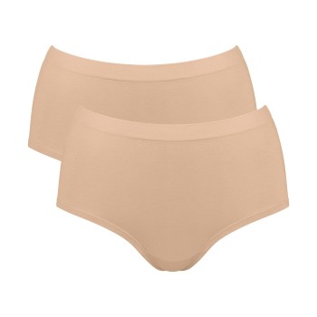 Sloggi Trusser 2P GO Sense High Waist Briefs Beige modal Small Dame