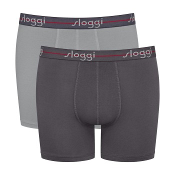 Sloggi 2P Men Start Short C2P Sort/Grå bomuld Medium Herre