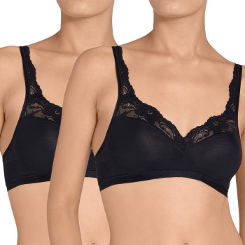 Sloggi BH 2P Romance SI BH Sort B 85 Dame