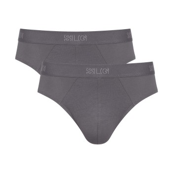 Sloggi 2P SLG Base Midi Briefs Grå bomuld Large Herre