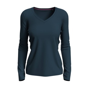 Stedman Claire V-neck Long Sleeve Marineblå ringspundet bomuld Small Dame