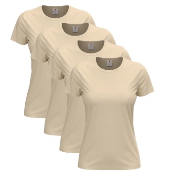 Stedman 4P Classic Women T-shirt Beige bomuld XX-Large Dame