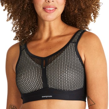 Swegmark BH Net Impact Force Moulded Cups Sport Bra Sort D 85 Dame