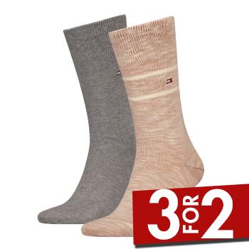 Tommy Hilfiger Strømper 2P Men Slub Classic Socks Beige Str 43/46 Herre