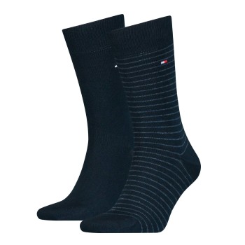 Tommy Hilfiger Strømper 2P Men Sock Stripe Sort/Blå Str 47/49 Herre