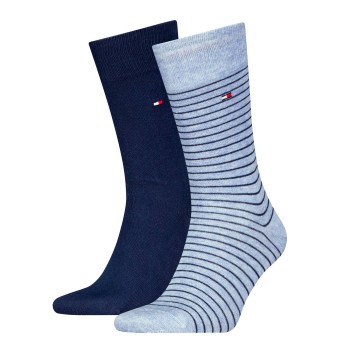 Tommy Hilfiger Strømper 2P Men Sock Stripe Blå/Lyseblå Str 47/49 Herre